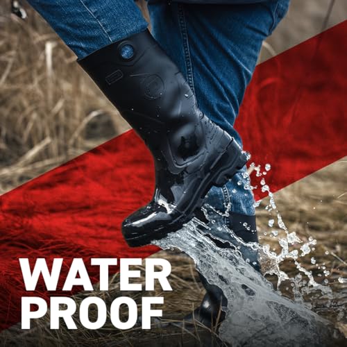 DUNLOP Chesapeake Rubber Boots for Men & Women – PVC - Waterproof - Lightweight Garden, Fishing & Rain Boots with Soft Toe and Wide Calf – Black – Size 3–15