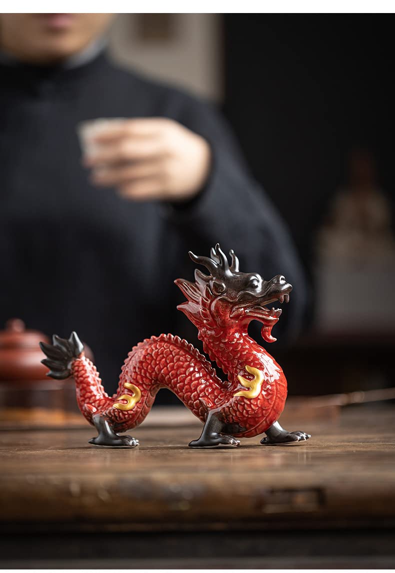 Large Chinese Feng Shui Dragon Statue Home Decor Office Decor Good Lucky Gifts, 8 Inch