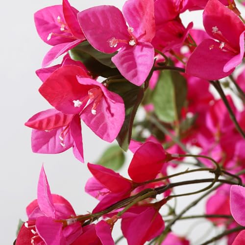 Laiwot 5FT Artificial Tree Tall Potted Fake Bougainvillea Trees for Outdoor Indoor Office Wedding Home Decor Lifelike Faux Plants with Wood Trunk and Pink Flowers