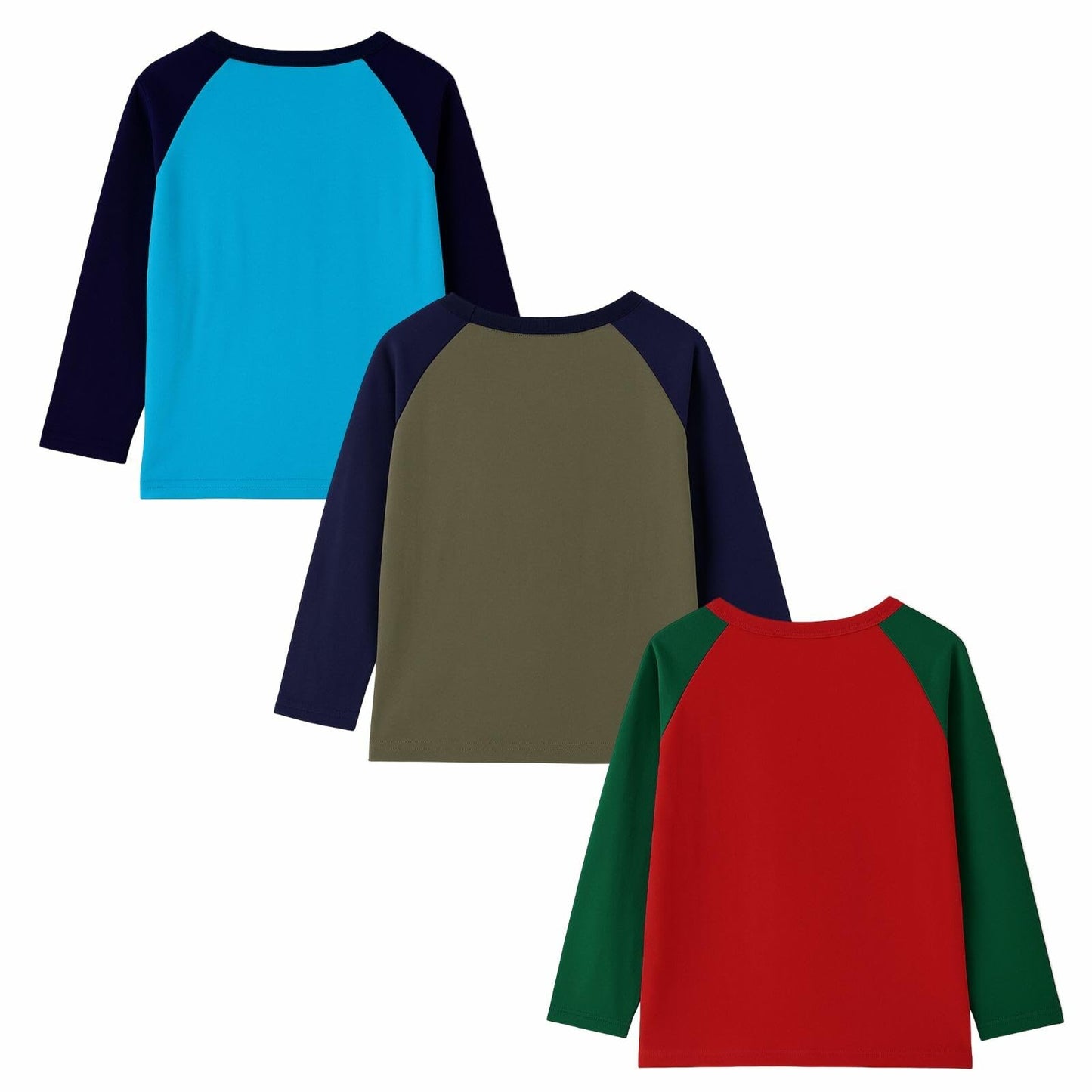 HILEELANG Boys Long Sleeve T-Shirts 3 Pack, Dinosaur Construction Graphic Tee Set, Soft Cotton Crewneck Shirts for Toddler & Little Boys 3T