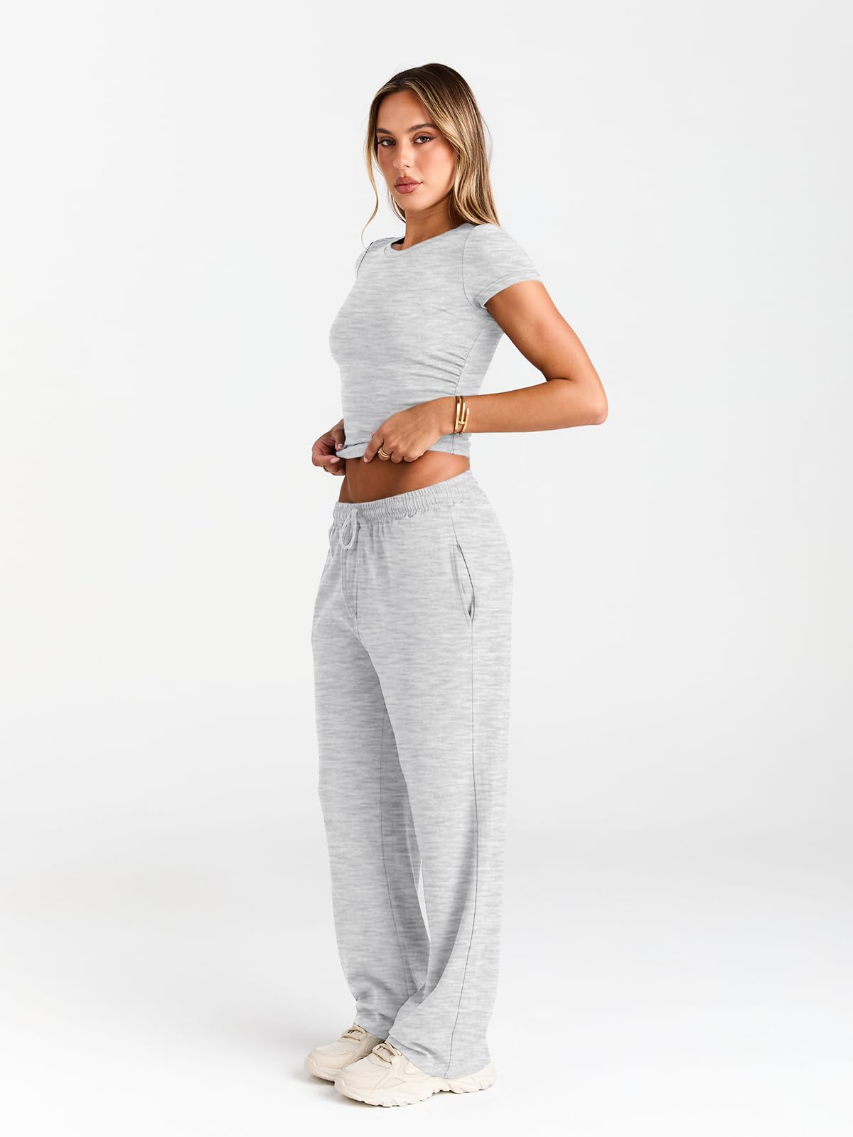 Trendy Queen Womens 2 Two Piece Set 2026 Summer Workout Beach Vacation Cruise Gym Clothes Spring Fashion Lounge Matching Sweatsuit Sweat School Comfy Airport Travel Outfit Fitness Athletic Clothing