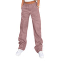 Lepunuo Cargo Pants for Women High Waisted Casual Pants Baggy Stretchy Wide Leg Y2K Streetwear with 6 Pockets Purple Gray
