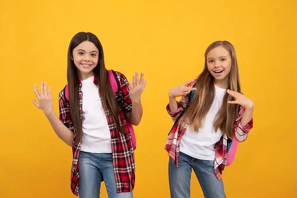 Brix Girls' Long Sleeve Tees - 4 -Pack Crew Neck Super Soft Cotton T Shirts. 5/6