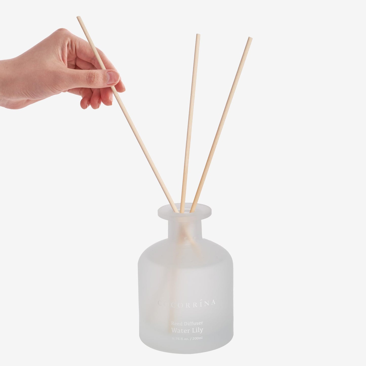 Cocorrína Reed Diffuser - Water Lily 6.76oz Diffuser with Sticks Home Fragrance Essential Oil Reed Diffuser for Home Bedroom Bathroom Shelf Decor Office Decor (Summer Collection)