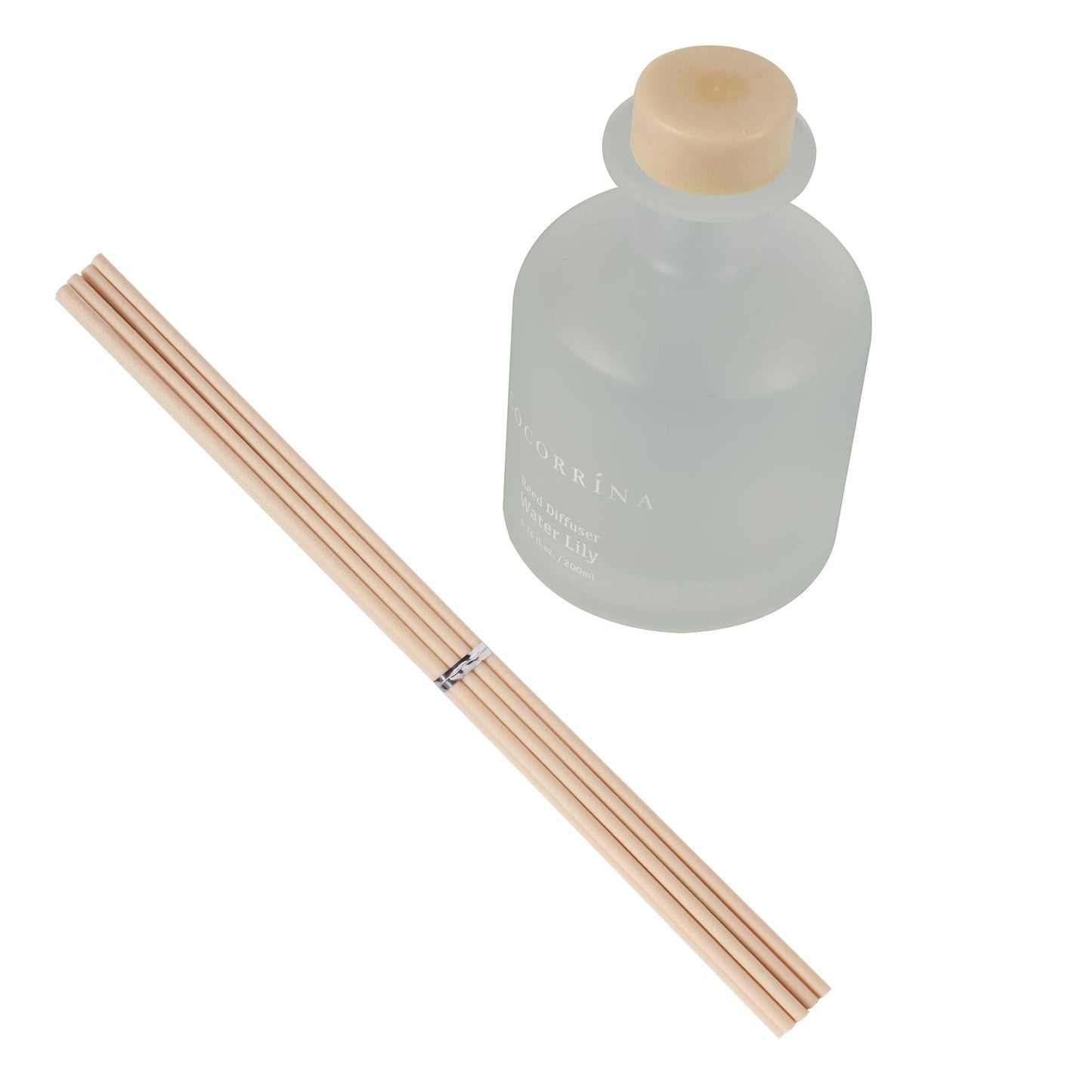 Cocorrína Reed Diffuser - Water Lily 6.76oz Diffuser with Sticks Home Fragrance Essential Oil Reed Diffuser for Home Bedroom Bathroom Shelf Decor Office Decor (Summer Collection)