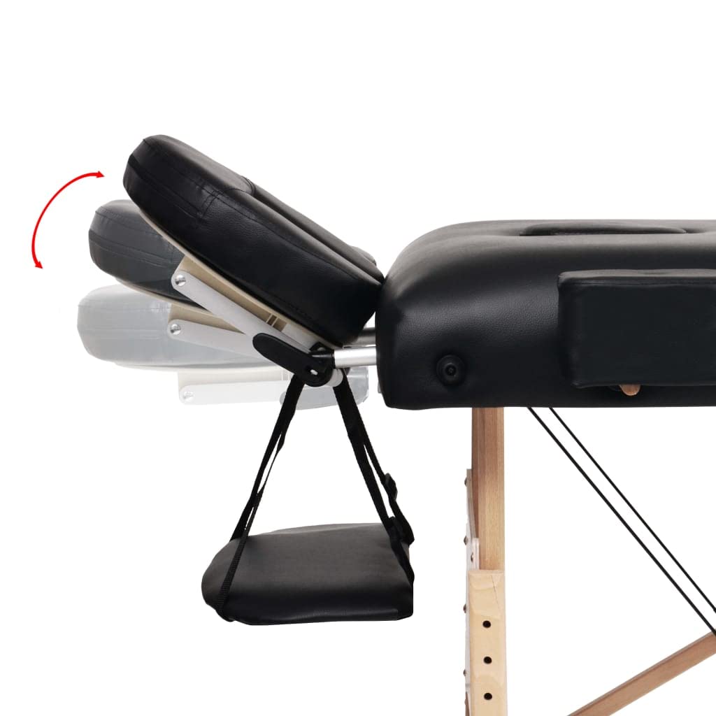 CUMYZO 3-Zone Folding Massage Table and Stool Set 3.9" Thick Black,Health & Beauty Personal Care Massage & Relaxation Massage Tables