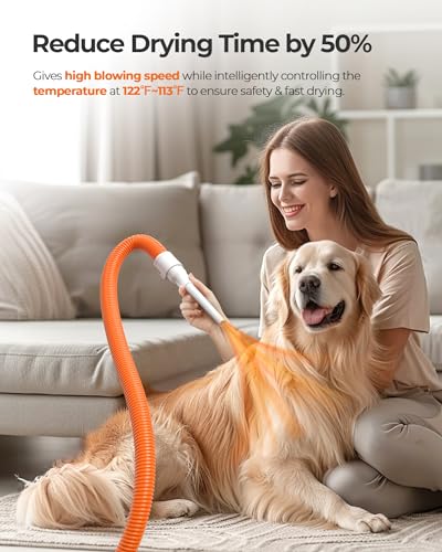 Dog Grooming Kit, 13kpa Pet Hair Vacuum & Dog Dryer with Cordless Hair Clipper for Trimming and Drying, Low Noise 3 Air Speeds and Smart Thermostat for Cat Dog Hair Care