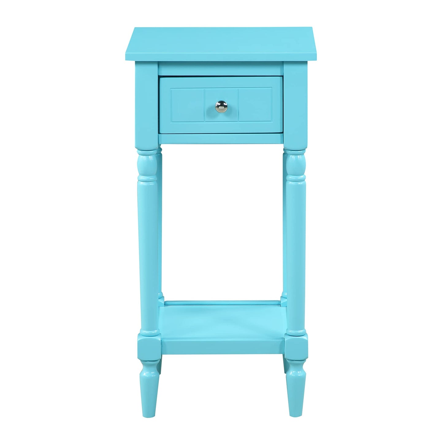 Convenience Concepts French Country Khloe 1 Drawer Accent Table with Shelf, Sky Blue