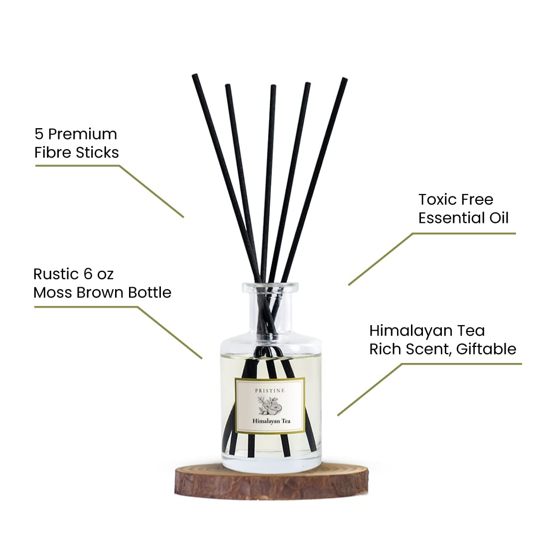 PRISTINE Himalayan Tea/Inspired by Westin Hotel Reed Diffuser for Home | Fresh Bergamot/White Tea Room Fragrance Reed Diffusers, Oil & Room Diffusers with Reed | Home Fragrance Scent Diffuser, 6 Oz