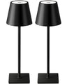 KDG 2 Pack Cordless Table Lamp,Portable LED Desk Lamp, 5000mAh Battery Operated, 3 Color Stepless Dimming Up, for Restaurant/Bedroom/Bars/Outdoor Party/Camping/Coffee Shop Night Light(Black)