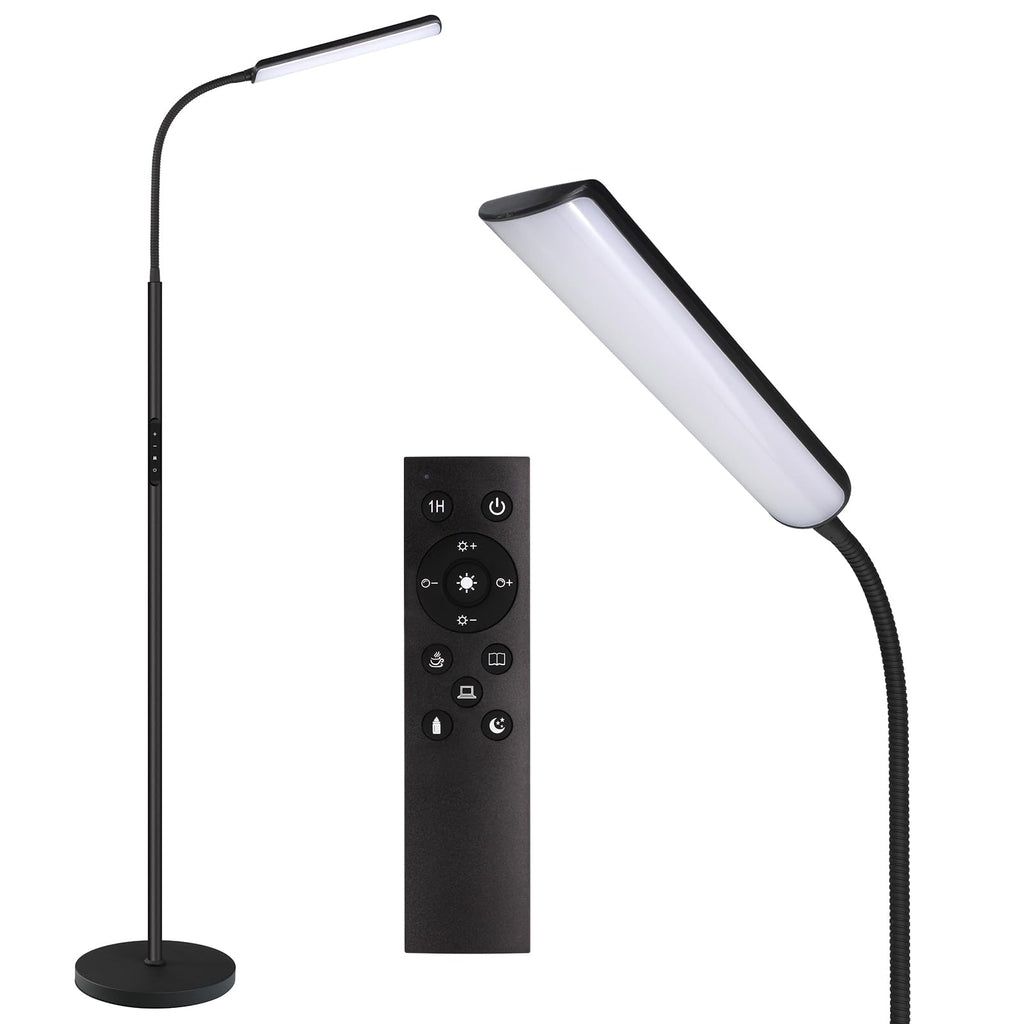 Dimunt LED Floor Lamp, Bright 15W Floor Lamps for Living Room with 1H Timer, Stepless Adjustable 3000K-6000K Colors & Brightness Standing Lamp with Remote & Touch Control Reading Floor Lamps