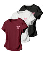 RoseSeek Girl's 3 Packs Short Sleeve Ruched T Shirt Crewneck Slim Fit Basic Tee Tops Summer Clothes Red Black White 10Y