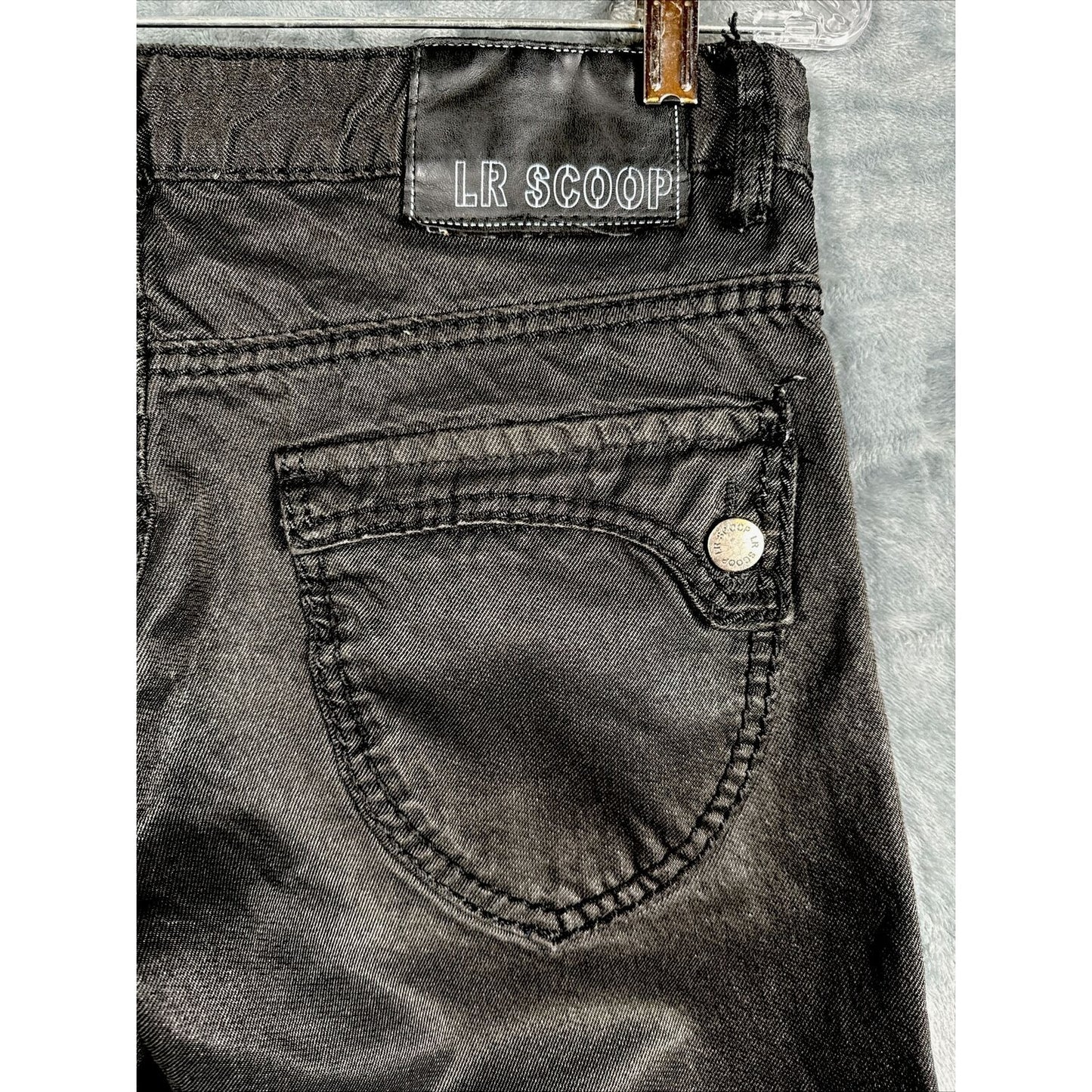 LR Scoop Modern Fit Men's Shorts Black Size 34 Flat Front 100% Cotton