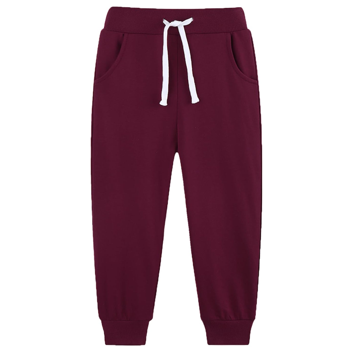 Avsead Toddler Boys Sweatpants Pants 4 Pack Pull On Cotton Jogger Outfits Clothes Black/Navy/Dark Gray/Burgundy 5t