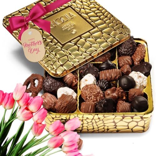 Mother’s Day Chocolate Gift Basket, Gourmet Chocolates Variety Snack Box, Assorted Candy Food Arrangement Platter, Birthday Present, Holiday Corporate Parties, Gifts Idea, Prime for Women Mom Him Her