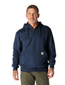 Carhartt Men's Rain Defender Paxton Heavyweight Hooded Zip Mock Neck Sweatshirt,New Navy,Large