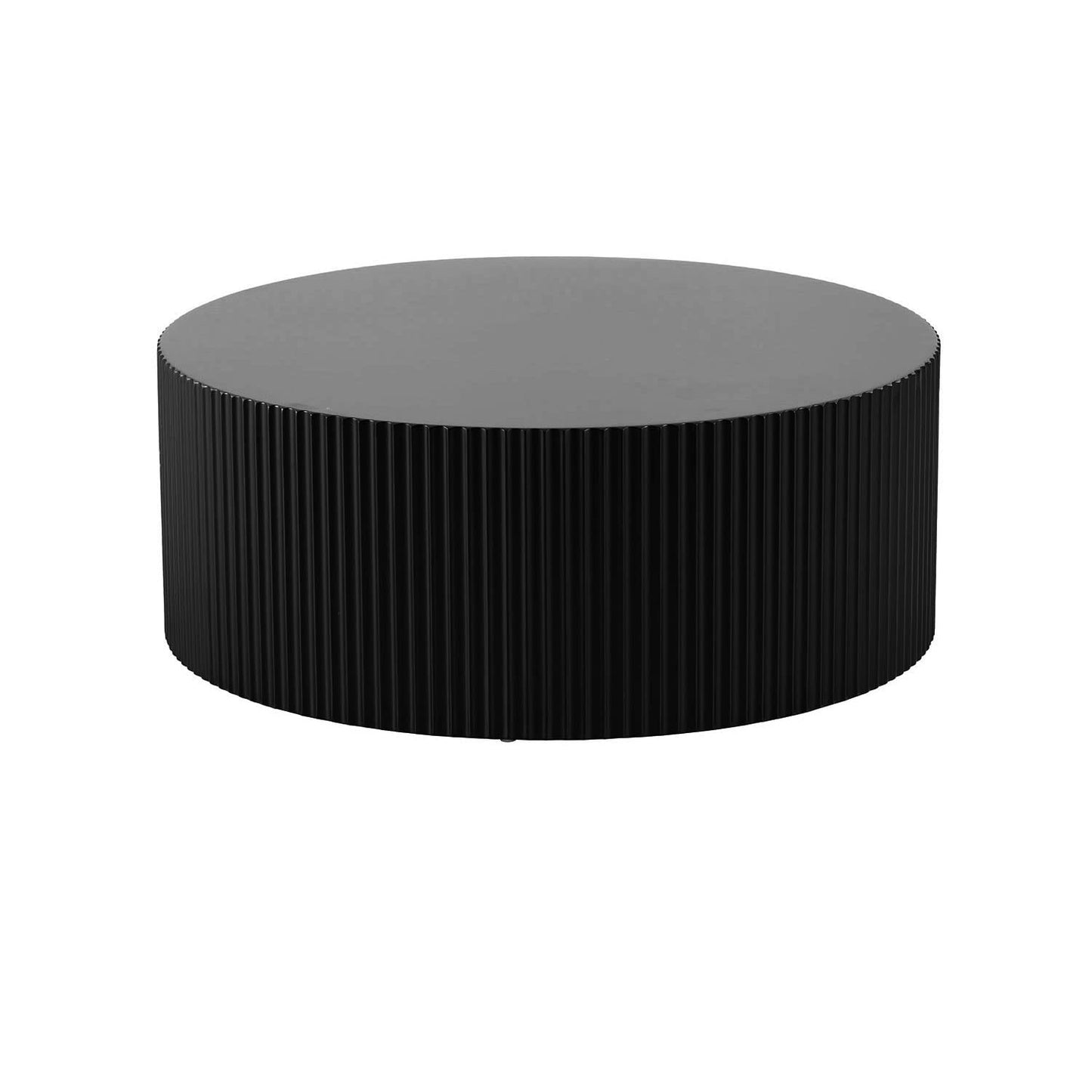 JUSTONE Set of 3 Black Round Coffee Table Set Side Table End Table for Living Room, Drum Round 3 Peice Nesting Coffee Modern Coffee Table for Apartment Office,No Assembly (3PCS,Black)