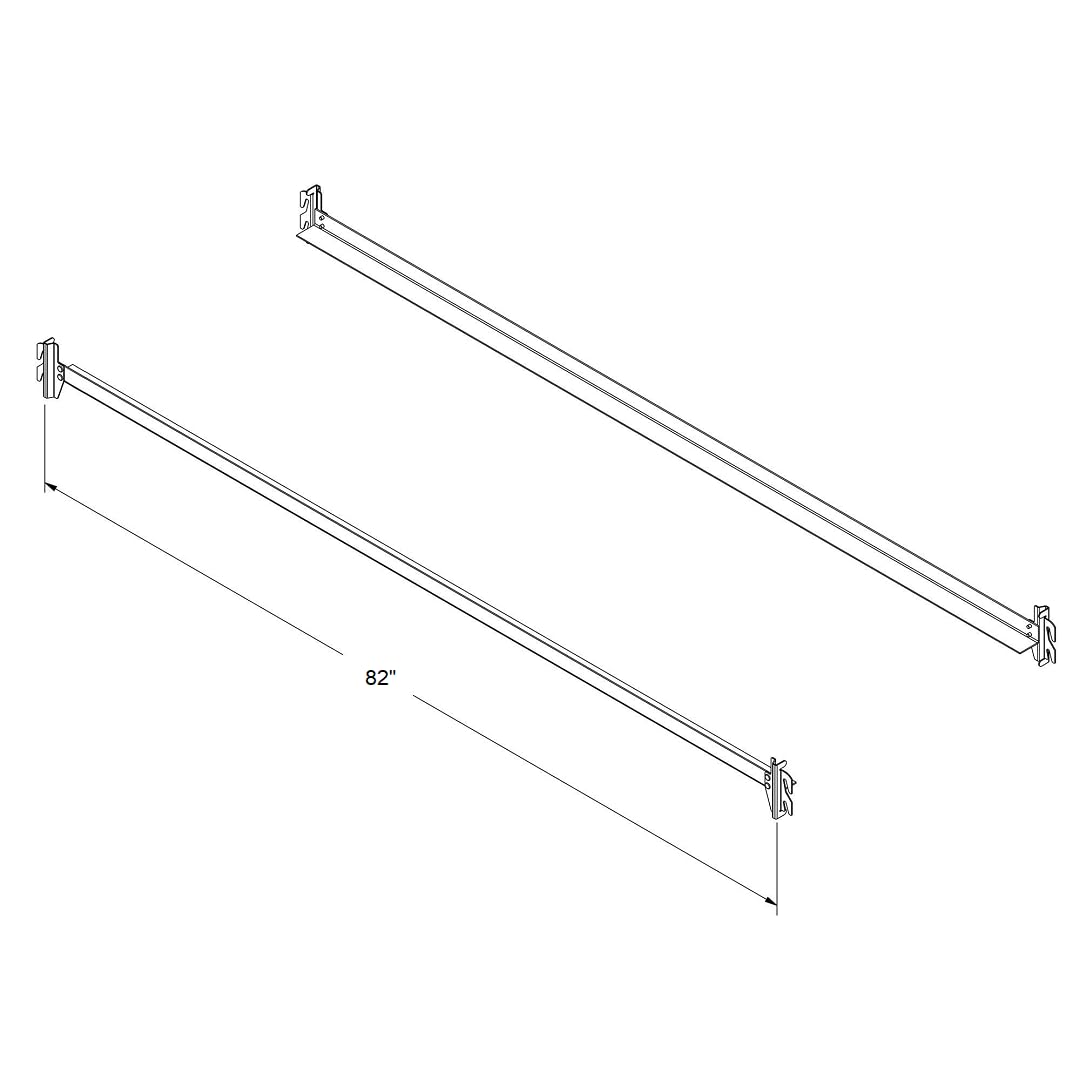 82" Steel Hook-On Side Rails for Twin XL, Full XL, Queen, King Size Beds