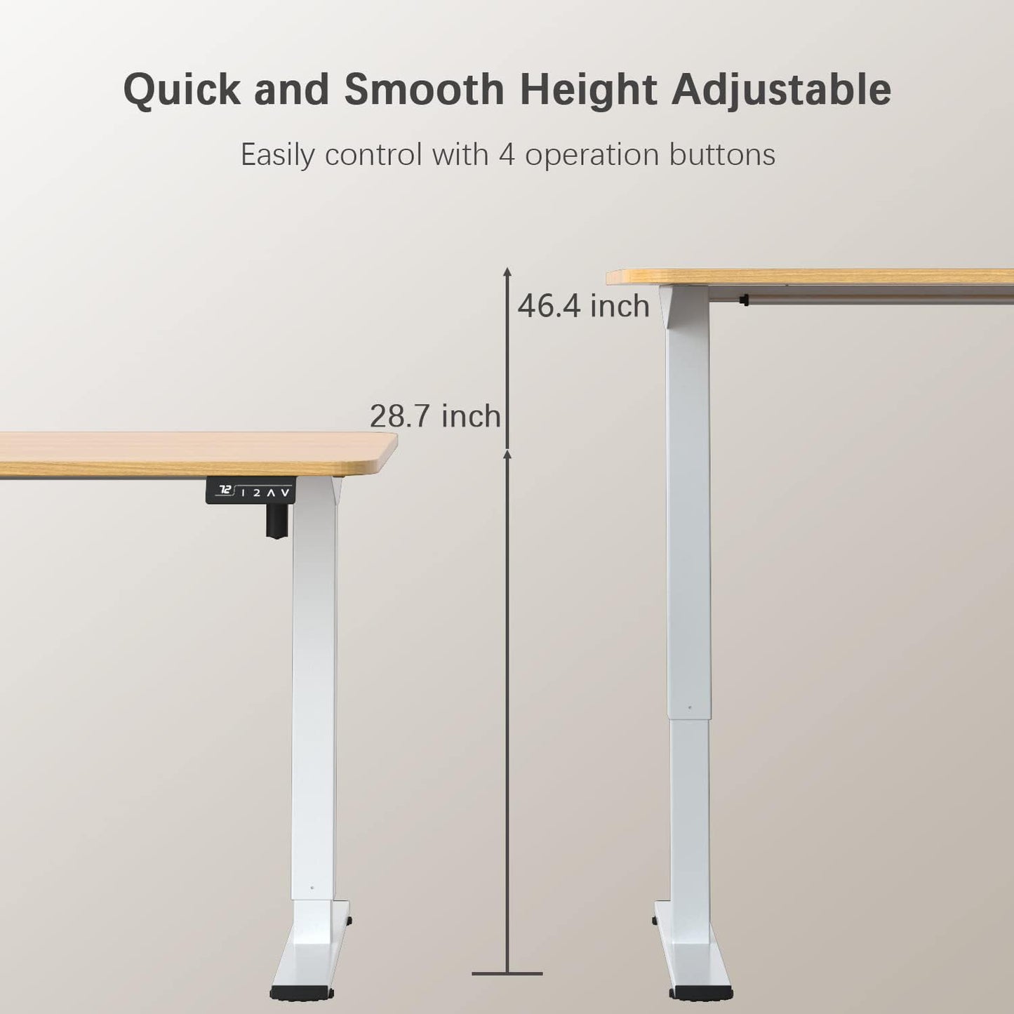 Furmax Electric Height Adjustable Standing Desk 55 x 24 Inches Large Sit Stand Up Desk Home Office Computer Desk Memory Preset with T-Shaped Metal Bracket, Nature