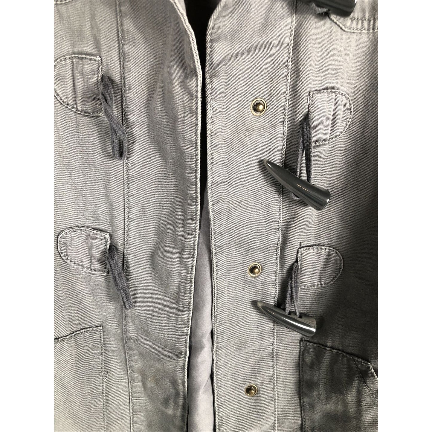 Mossimo Supply Company Women’s Adult Medium Jacket Grey Hooded Coat Utility Style