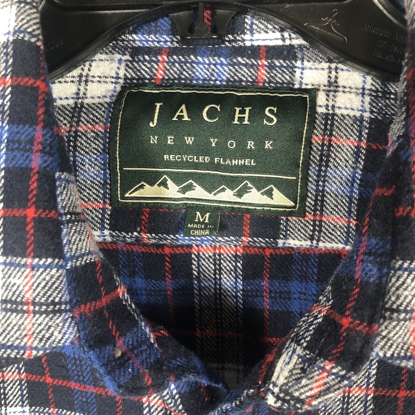 Jachs New York Flannel Shirt Men’s Blue Plaid Longsleeve Size Adult Medium
