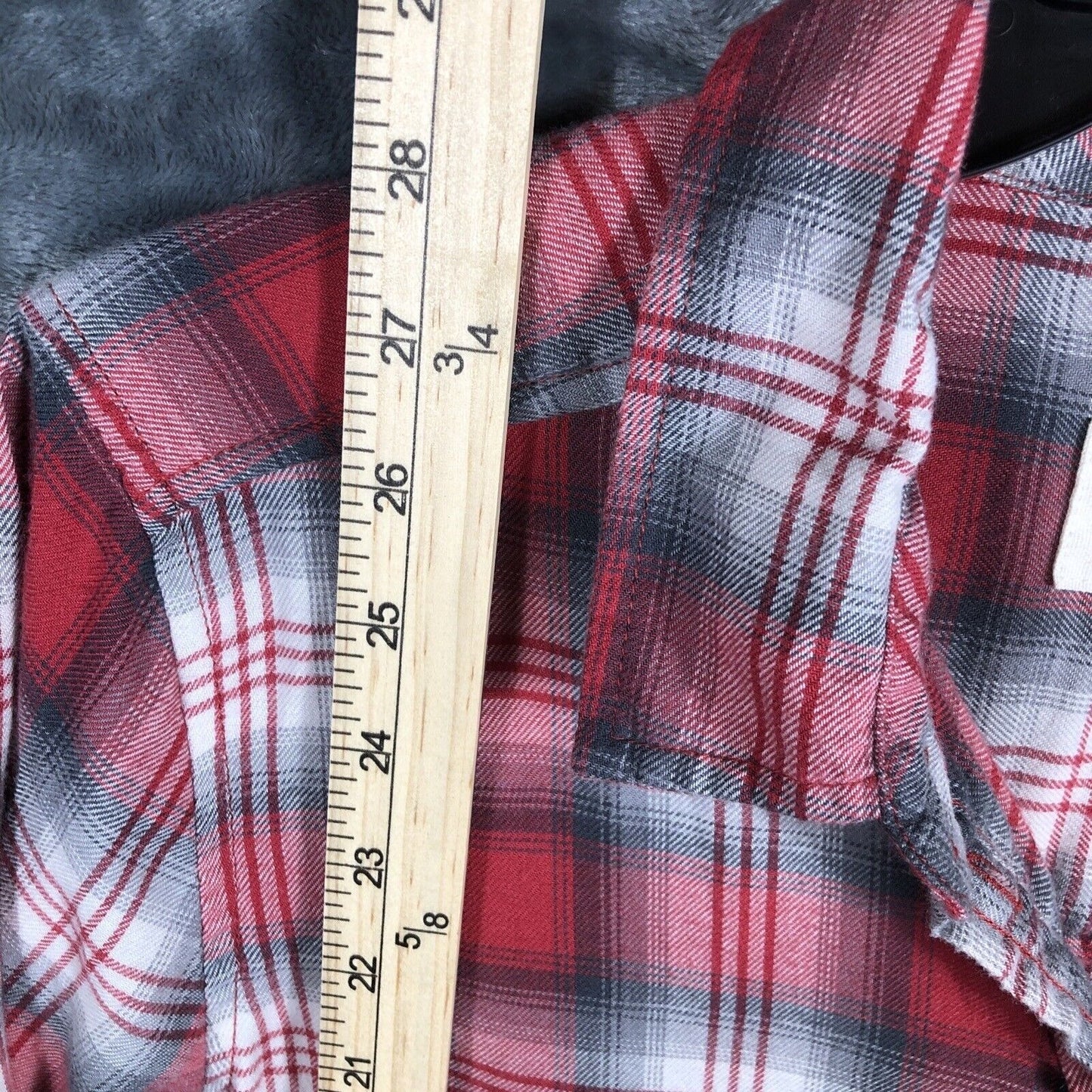 American Eagle Womens Red Plaid Long Sleeve Amazingly Soft Button Up Size M