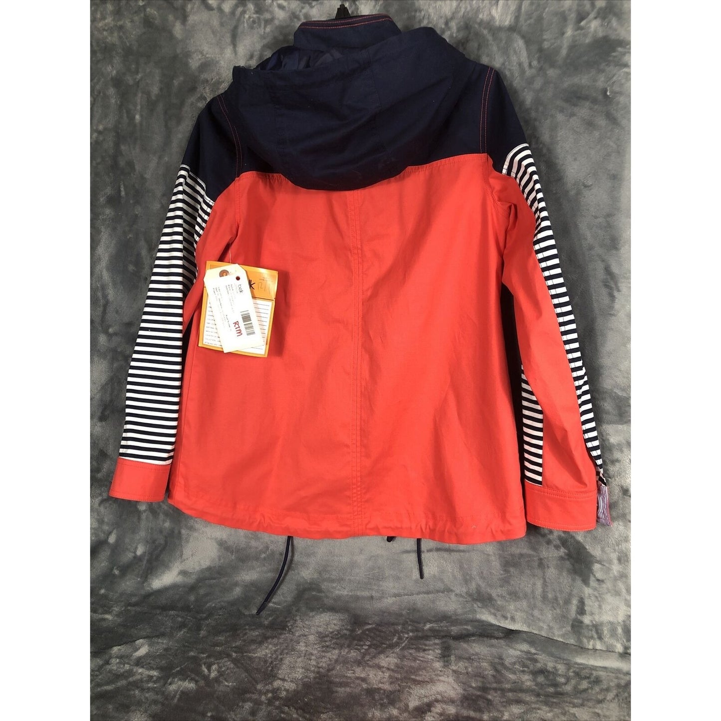 Crown & Ivy Woman's Jacket  Blue Orange White Hooded Adult Size Small