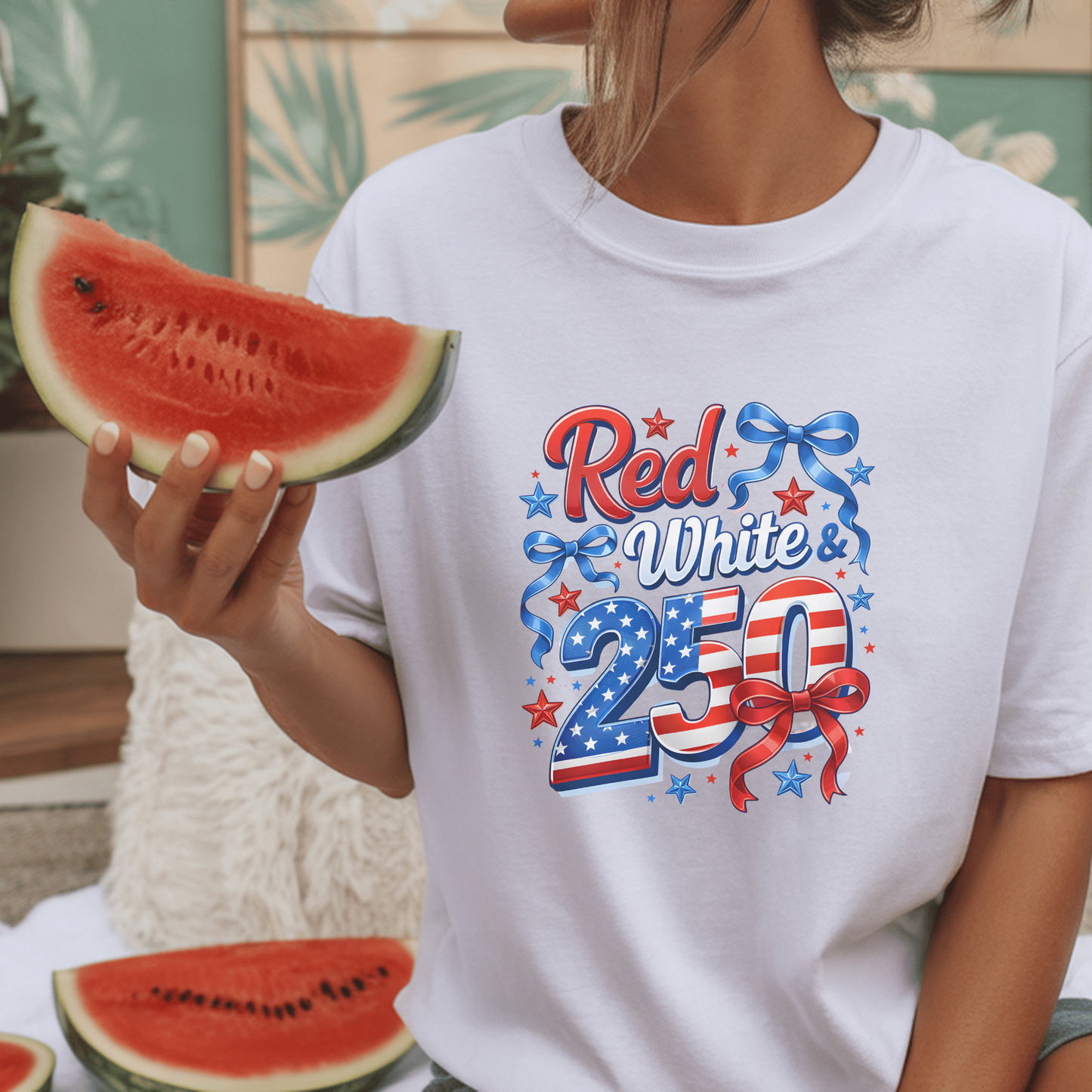 Patriotic 250th Celebration Shirt, Red White & Blue Tee, USA Anniversary T-Shirt, Independence Day Apparel, 4th of July Gift, Graphic Tee