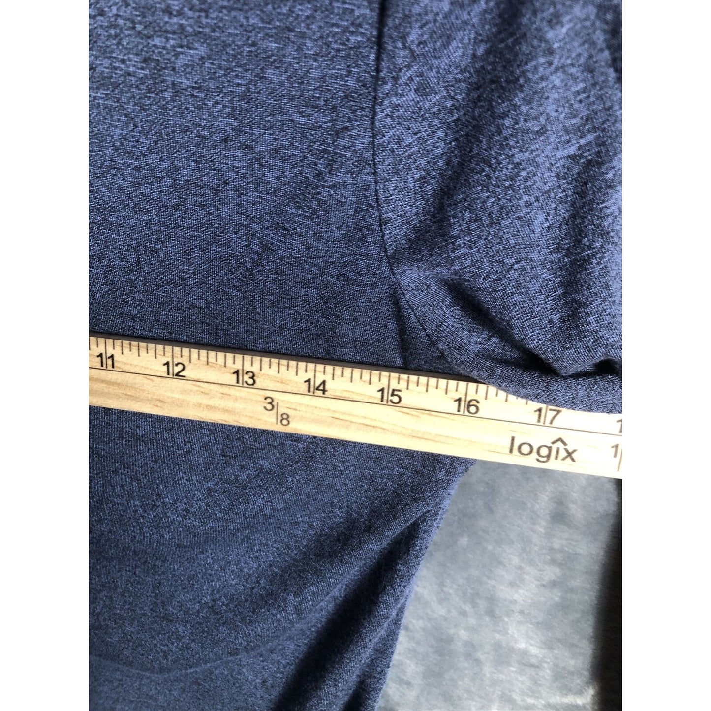 BCX Shirt Woman’s Blouse Lattice Cut Out Sleeves Size Adult Small Slate Blue