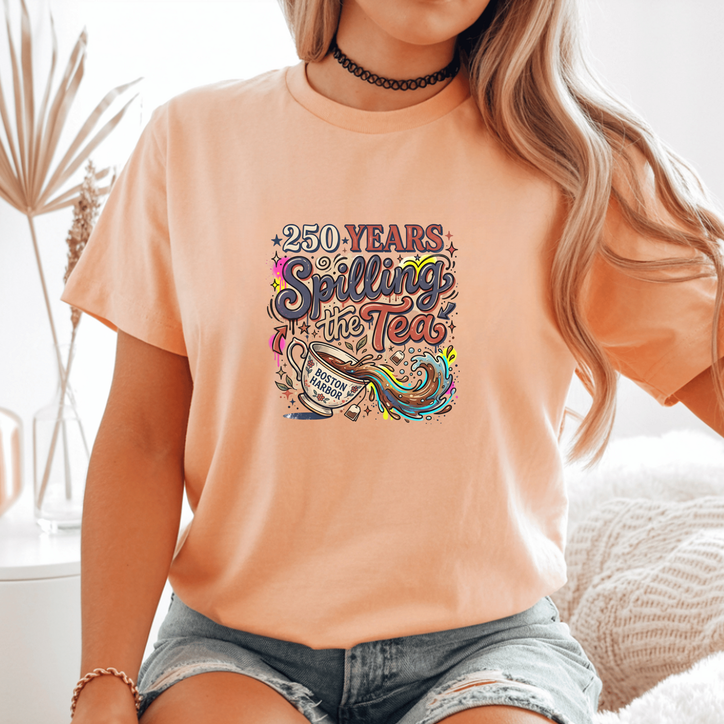 250 Years Boston Harbor T-Shirt, Spilling the Tea Graphic Tee, Revolutionary History Apparel, Fun Gift for History Lovers