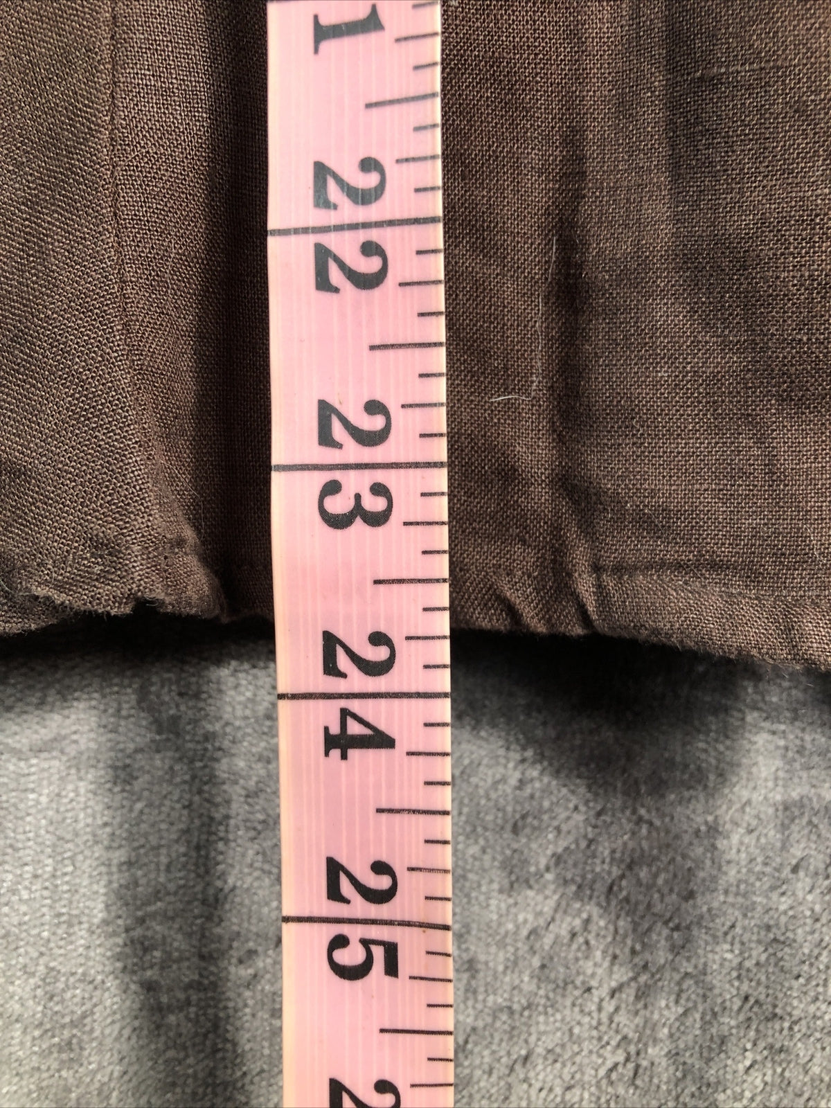 Jones New York Brown Linen Ruffle Button Up Women’s Size S