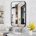 Wall Mirror With Black Frame For Bathroom Or Entryway Rectangular