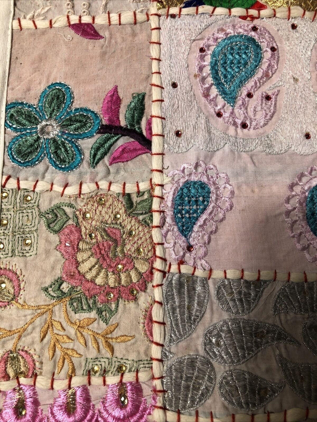 Pillow Covers 16x16, Sparkling Detailed, Embroidered, 16 X 16 Cream