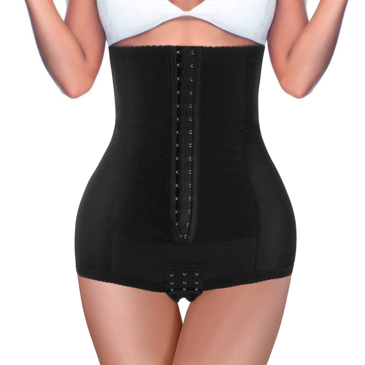 High-Waisted Tummy Control Body Shaper With Hook & Eye Closure