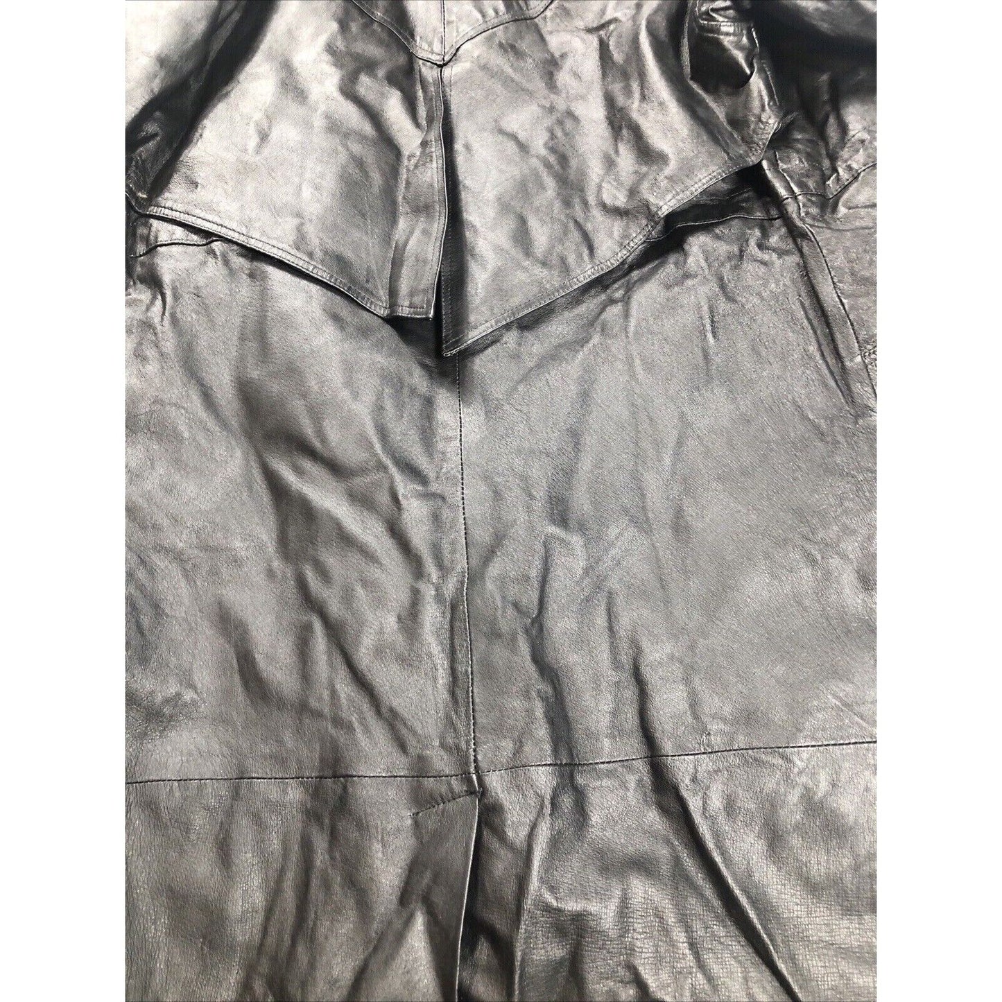 BB Dakota Coat Woman’s Leather Hooded Trench Coat Adult Medium Black