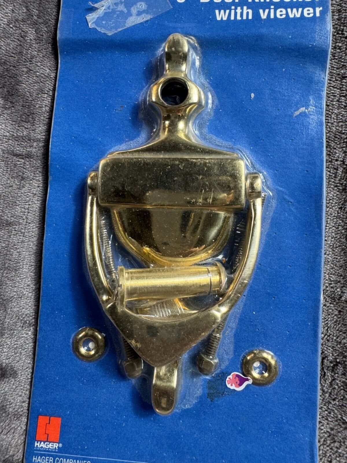Hager Brass 6" Door Knocker With Viewer