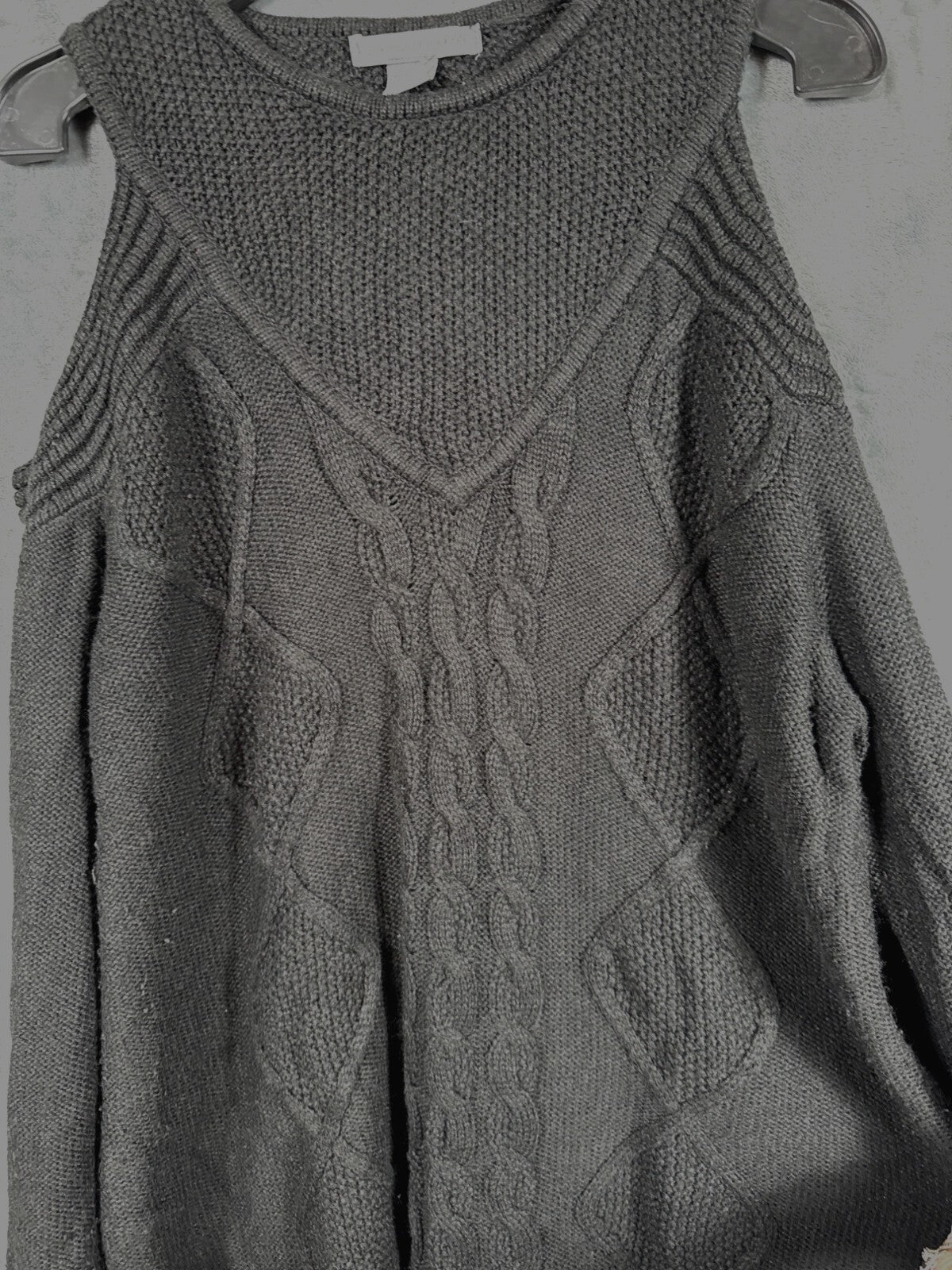 Kate & Mallory Womens Black Cold Shoulder Knit Sweater Size 1X