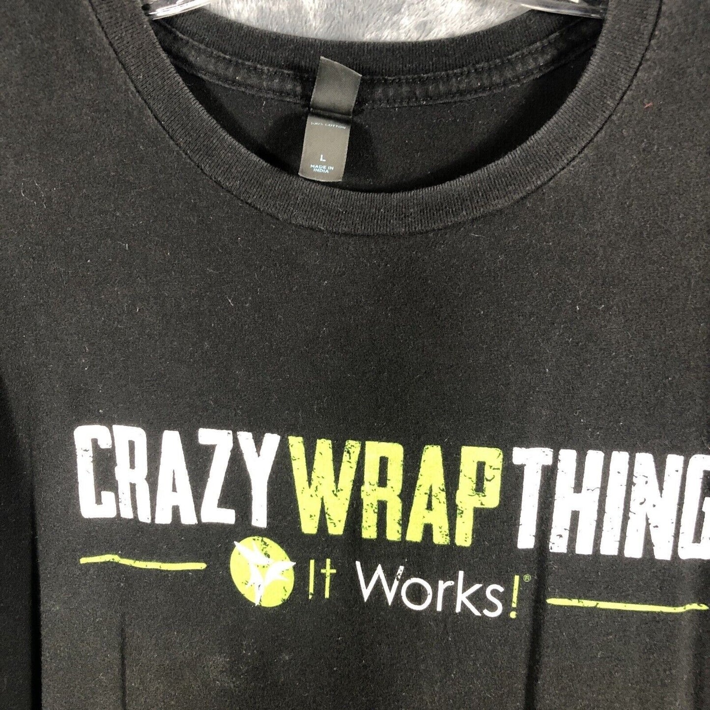 It Works Crazy Wrap Women’s T-Shirt Black Size Large It Works