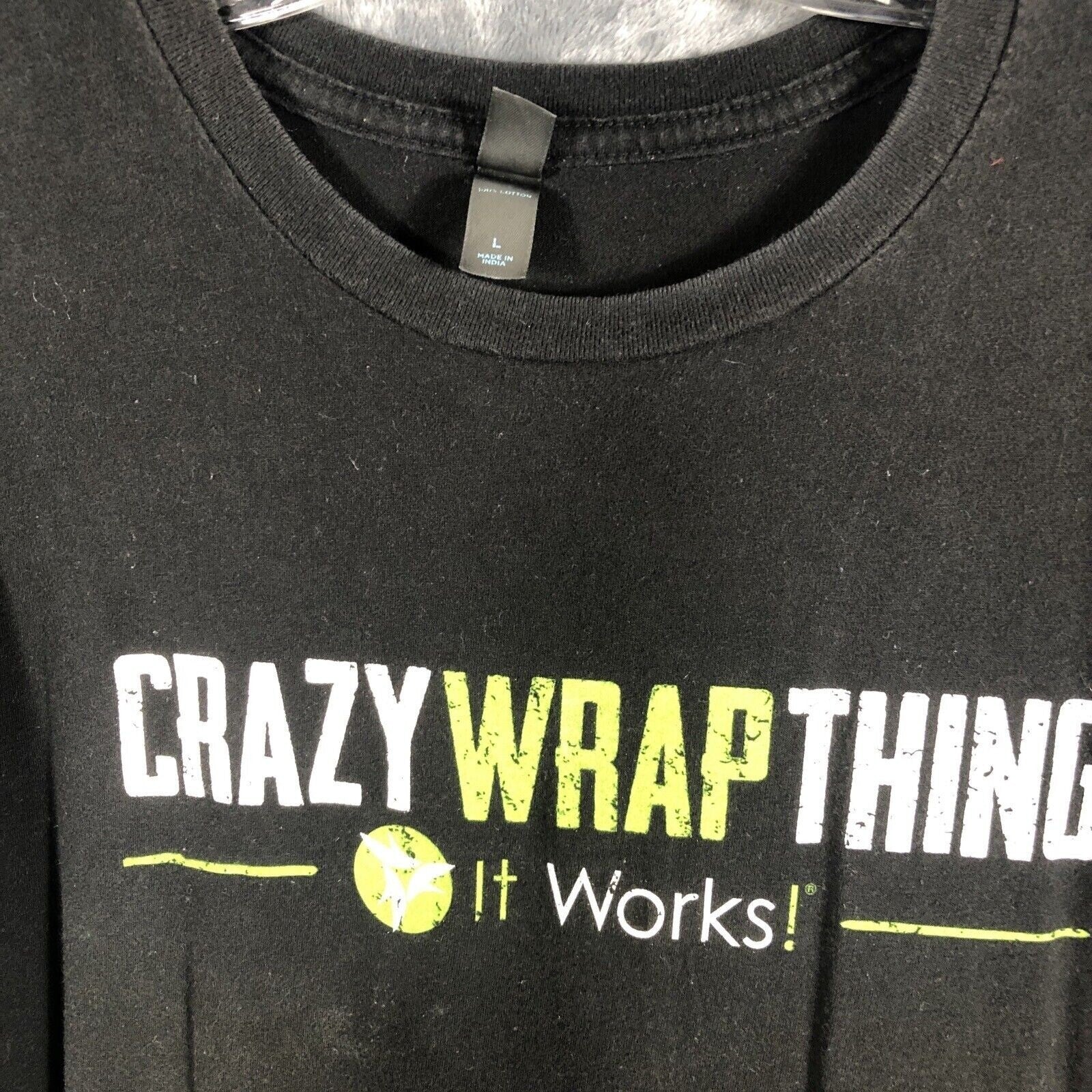 It Works Crazy Wrap Women’s T-Shirt Black Size Large It Works
