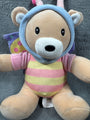 Plush Butterfly Bear With Wings & Antennae Striped Pink & Yellow Outfit Soft & C
