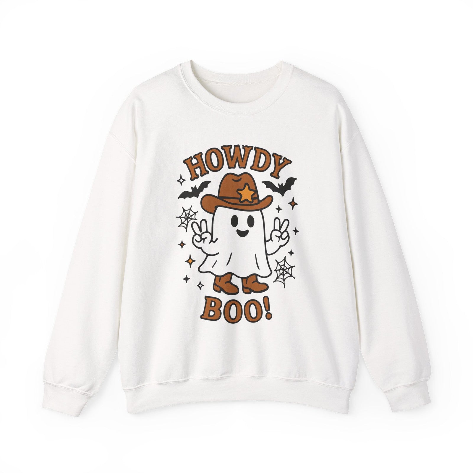 Womens Halloween Sweatshirt Howdy Boo Shirt Cute Western Fall Cozy Graphic Top