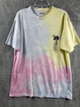 Tie Dye T-Shirt With Moon & Palm Tree Graphic  Short Sleeve