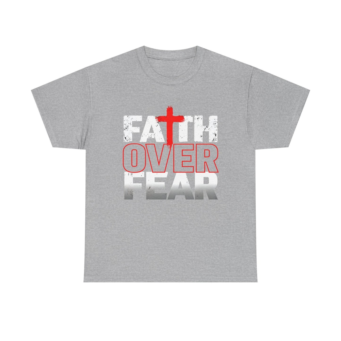 Womans T Shirt Faith Over Fear Christian Shirt, Jesus Bible Verse Religious Top