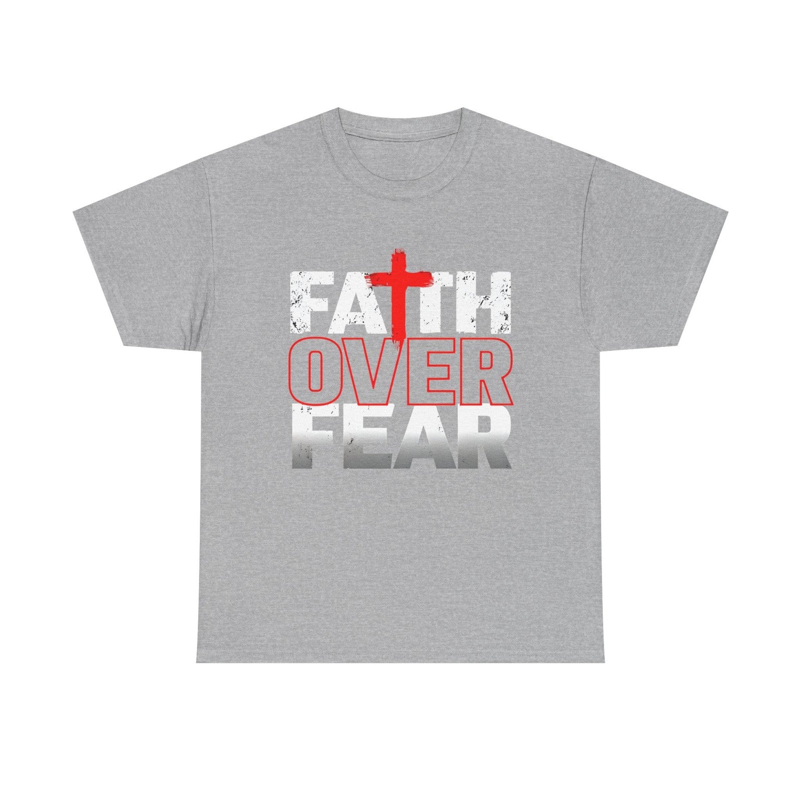 Womans T Shirt Faith Over Fear Christian Shirt, Jesus Bible Verse Religious Top