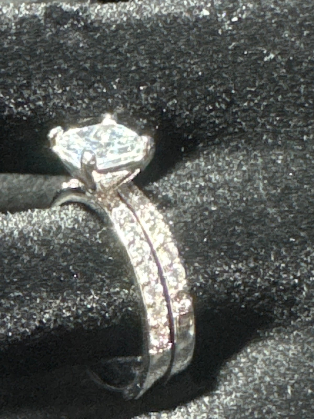 Wedding Ring Set For Women Size 11 With Square-Cut Stone & Sparkling Band
