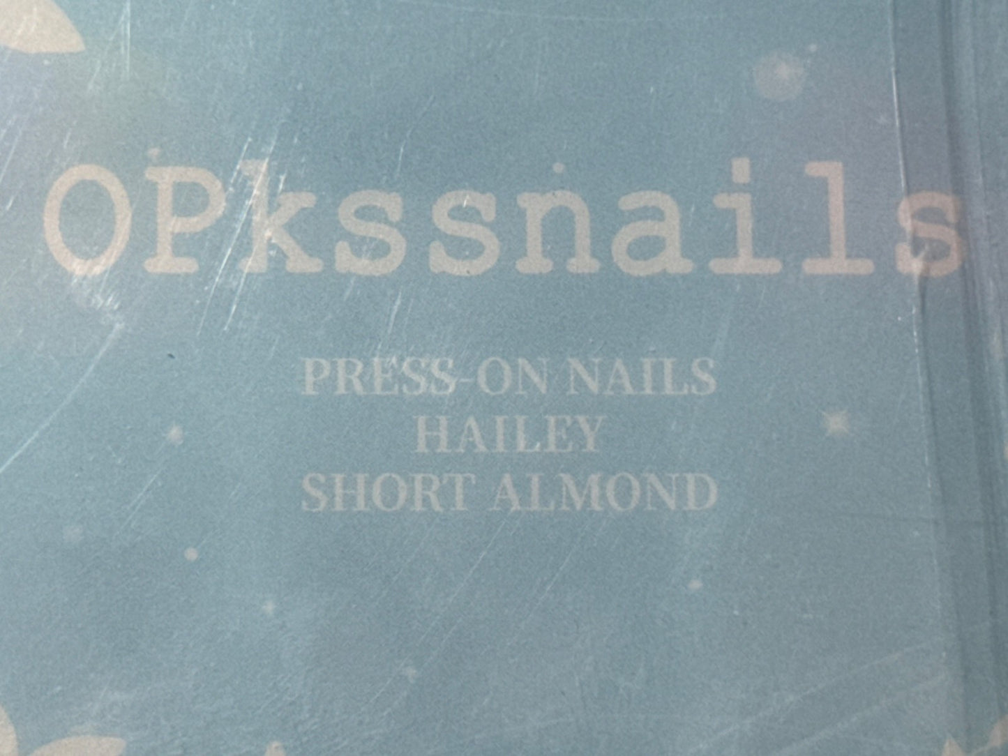 OPKssnails Press-On Nails Hailey Short Almond Set 144 Pcs Includes Glue