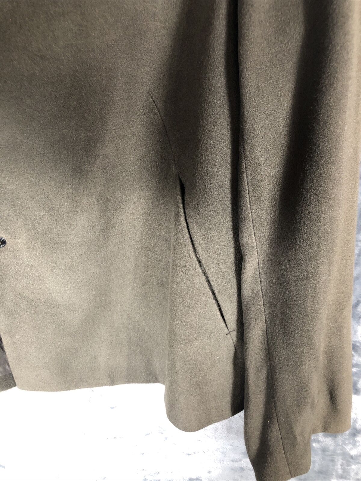 Anne Klein Women’s Jacket Neiman Marcus Suede Olive Green Moto Large Snap Front