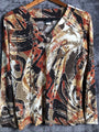 Southern Lady Women’s Geometrical Gold Sparkle  Size M Blouse