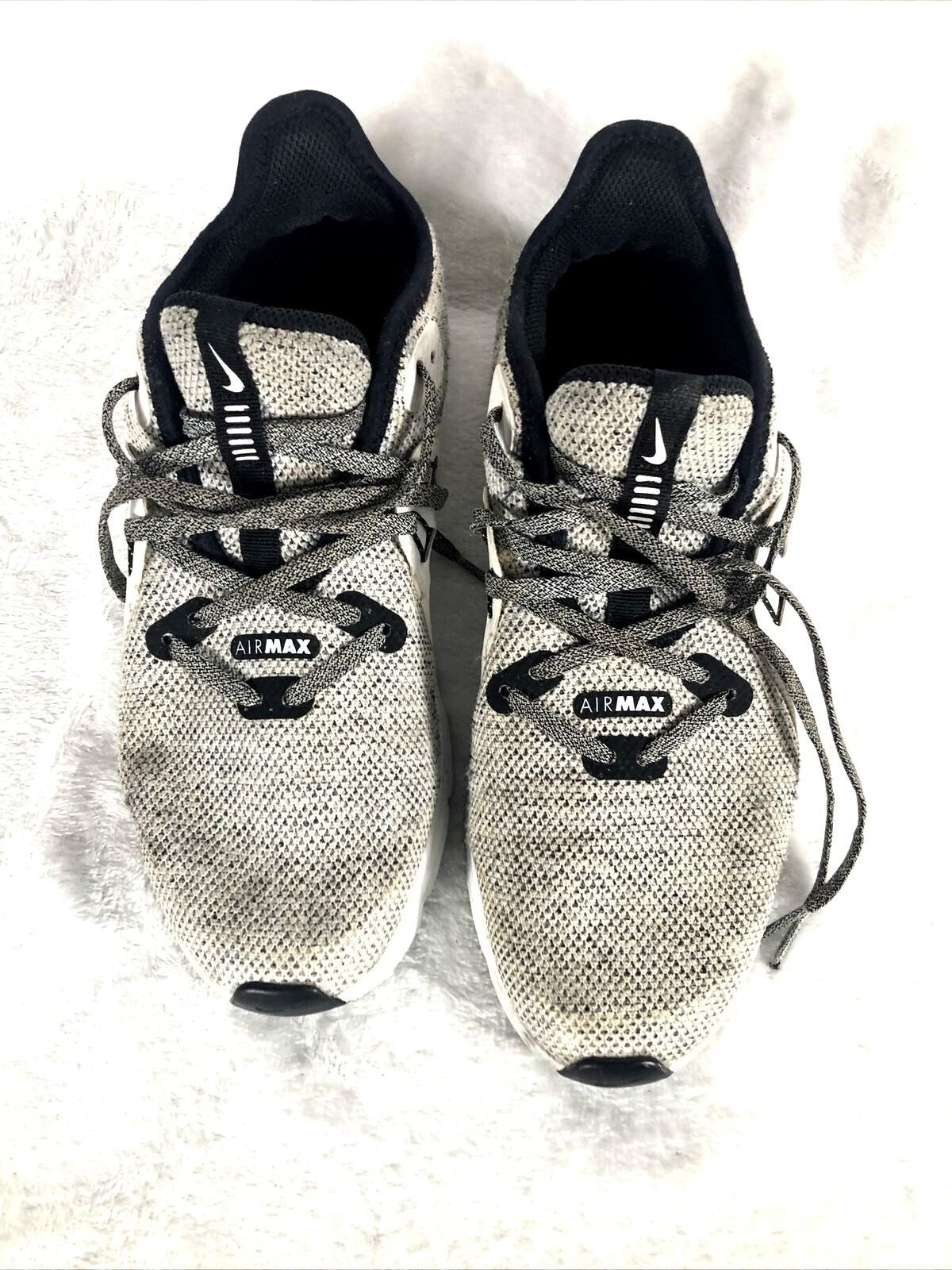 Nike Air Max Mens Sneakers Size 10 Gray Mesh & Leather Shoes