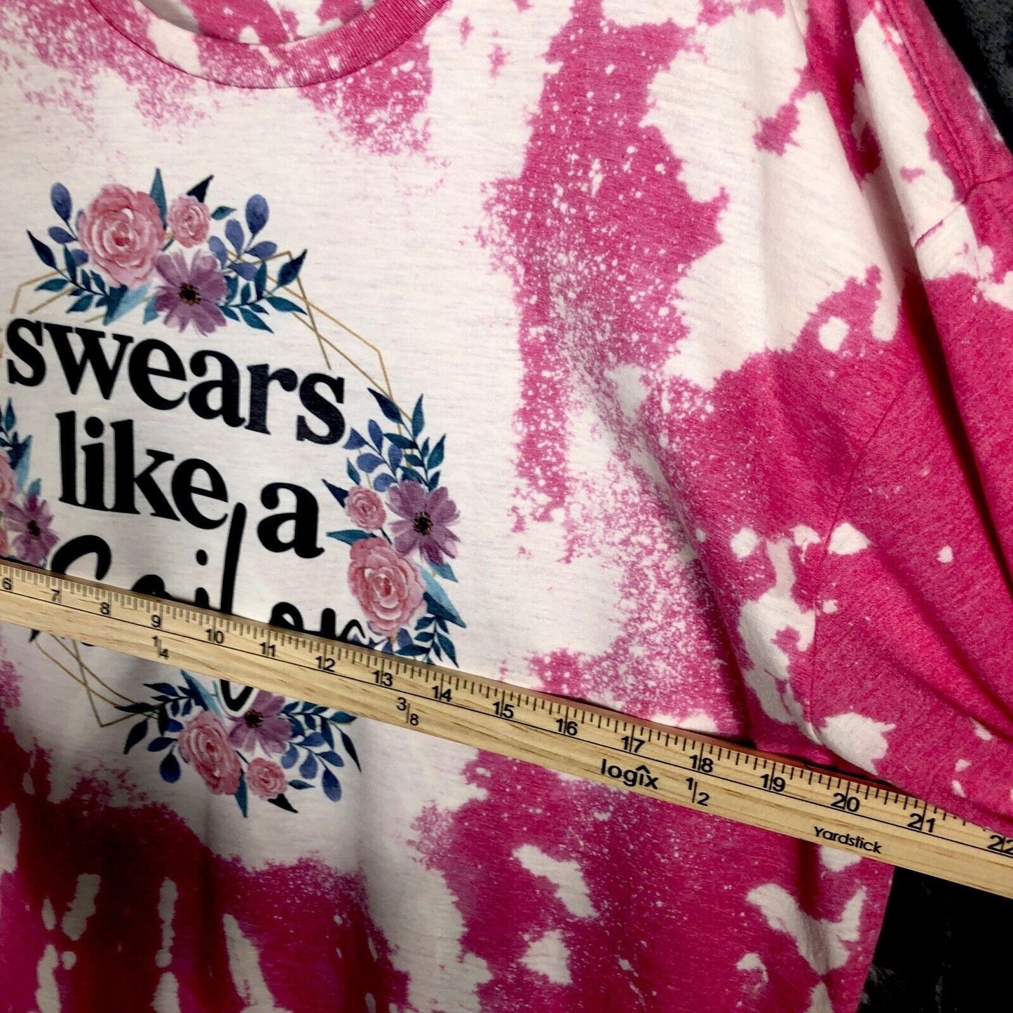 Women’s T Shirt Funny Swears Like A Sailor Pink Shirt Size Adult Extra Large